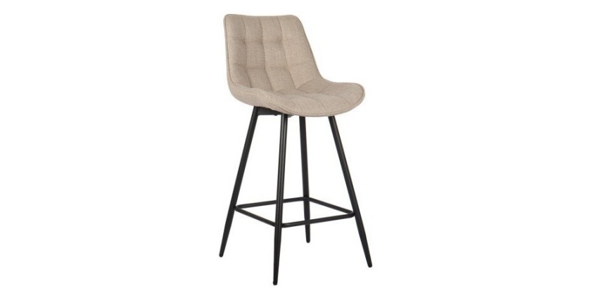 Tabouret de bar style vintage coloris beige. Collection PALMADE