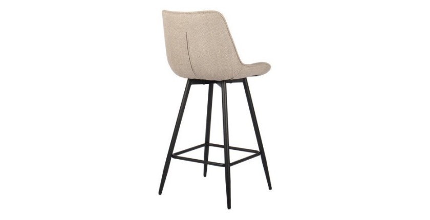 Tabouret de bar style vintage coloris beige. Collection PALMADE