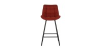 Tabouret de bar style vintage coloris rouge. Collection PALMADE