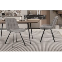 Chaise collection PALMADE Tissus Gris clair, dimension L51xH80xP61 cm, idéal pour votre cuisine ou salle à manger