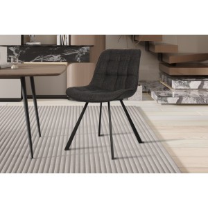 Chaise collection PALMADE Tissus Gris foncé, dimension L51xH80xP61 cm, idéal pour votre cuisine ou salle à manger