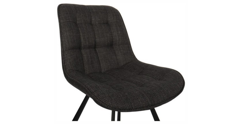 Chaise collection PALMADE Tissus Gris foncé, dimension L51xH80xP61 cm, idéal pour votre cuisine ou salle à manger