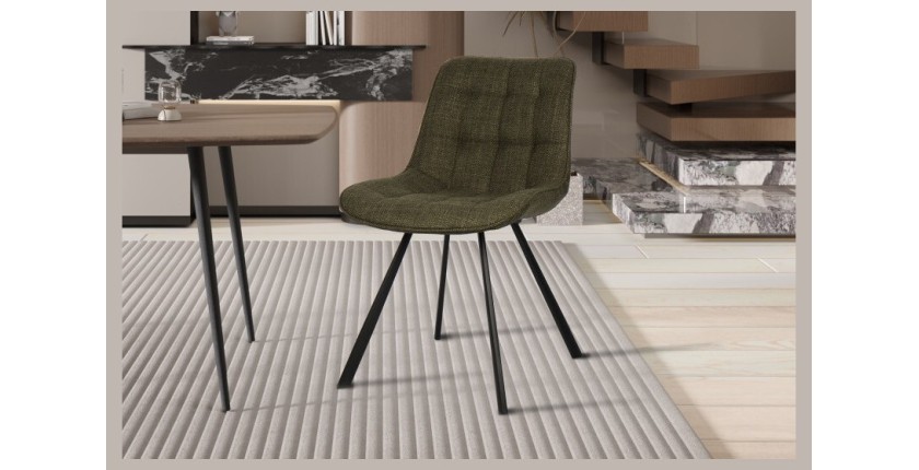 Chaise collection PALMADE Tissus Vert, dimension L51xH80xP61 cm, idéal pour votre cuisine ou salle à manger