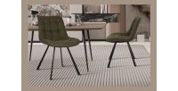 Chaise collection PALMADE Tissus Vert, dimension L51xH80xP61 cm, idéal pour votre cuisine ou salle à manger