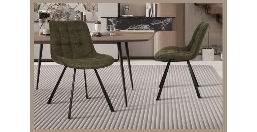 Chaise collection PALMADE Tissus Vert, dimension L51xH80xP61 cm, idéal pour votre cuisine ou salle à manger