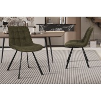 Chaise collection PALMADE Tissus Vert, dimension L51xH80xP61 cm, idéal pour votre cuisine ou salle à manger