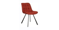 Chaise collection PALMADE Tissus Rouge, dimension L51xH80xP61 cm, idéal pour votre cuisine ou salle à manger