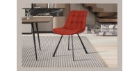 Chaise collection PALMADE Tissus Rouge, dimension L51xH80xP61 cm, idéal pour votre cuisine ou salle à manger