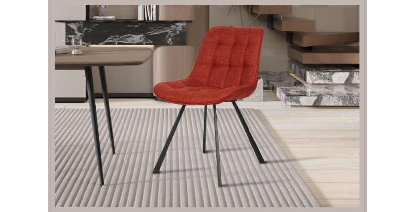 Chaise collection PALMADE Tissus Rouge, dimension L51xH80xP61 cm, idéal pour votre cuisine ou salle à manger