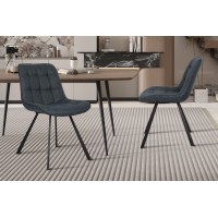 Chaise collection PALMADE Tissus Bleu foncé, dimension L51xH80xP61 cm, idéal pour votre cuisine ou salle à manger