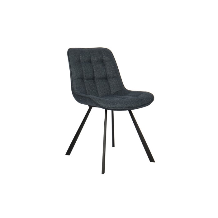 Chaise collection PALMADE Tissus Bleu foncé, dimension L51xH80xP61 cm, idéal pour votre cuisine ou salle à manger