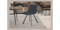 Chaise collection PALMADE Tissus Bleu foncé, dimension L51xH80xP61 cm, idéal pour votre cuisine ou salle à manger