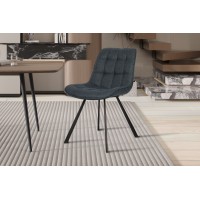 Chaise collection PALMADE Tissus Bleu foncé, dimension L51xH80xP61 cm, idéal pour votre cuisine ou salle à manger