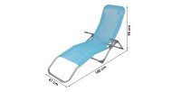 Chaise longue / bain de soleil coloris Bleu turquoise 185x95x61cm