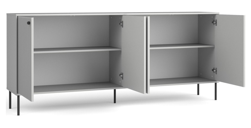 Ensemble de Meubles : Vaisselier, Buffet 4 Portes, Vitrine et Table Extensible 8 personnes - Collection ISIS