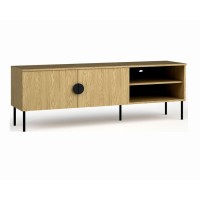 Meuble TV 2 Portes - Couleur Chêne - 160 CM - Collection MONDO