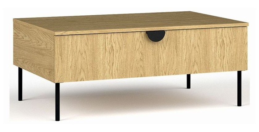 Ensemble meubles salon : Meuble TV 200 cm, table basse, buffet, chêne, collection MONDO