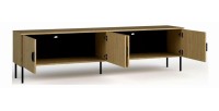 Ensemble meubles salon : Meuble TV 200 cm, table basse, buffet, chêne, collection MONDO