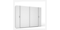 Armoire 4 Portes avec Penderie - Blanc - Collection STAR