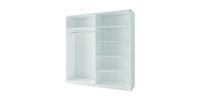 Armoire 2 portes coulissantes avec miroir - 150 cm- blanc alpin mat - collection ARSALA