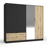 Armoire MELODY - design moderne avec miroir et multiples espaces de rangement