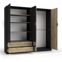 Armoire MELODY - design moderne avec miroir et multiples espaces de rangement