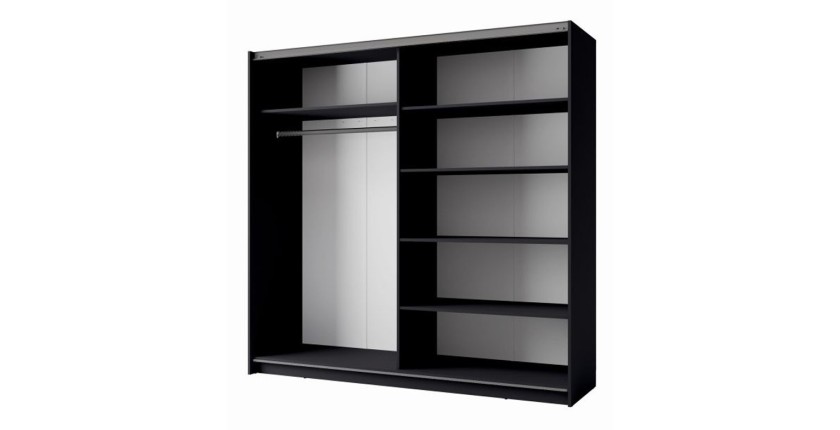 Armoire, garde robe 200 cm 2 portes coulissantes - gris graphite - Collection ARSALA