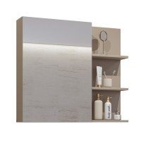 Miroir avec rangements de salle de bain GOBI coloris marron