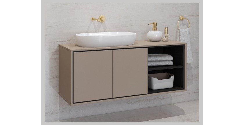 Meuble sous vasque de salle de bain 120 cm GOBI coloris marron