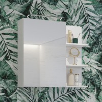 Miroir avec rangements de salle de bain GOBI coloris blanc et noir