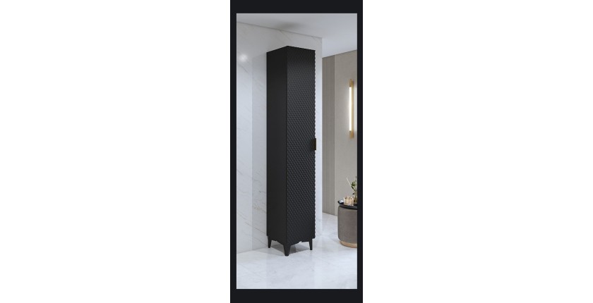 Colonne de salle de bain collection CHIC noir – Rangement moderne et élégant