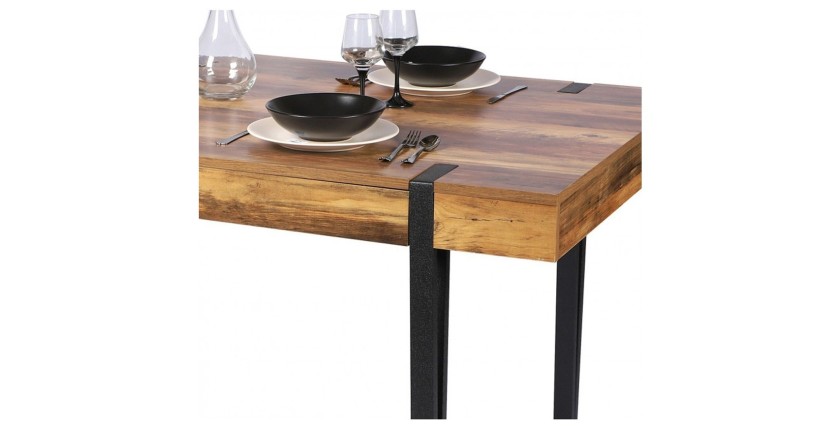 Table LOVY – Bois avec Pieds en Métal Noir