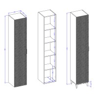 Colonne de salle de bain collection CHIC blanc et doré – Rangement moderne et élégant