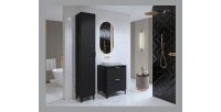 Ensemble de 2 meubles de salle de bain collection CHIC coloris noir et doré. Meuble sous vasque 60cm