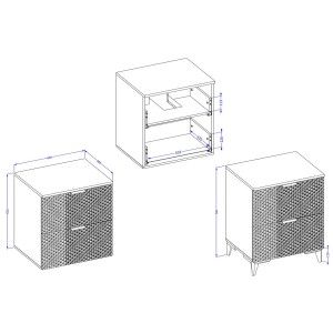 Ensemble de 2 meubles de salle de bain collection CHIC coloris blanc et doré. Meuble sous vasque 60cm