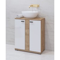 Ensemble de 5 meubles de salle de bain BALEA coloris chêne et blanc