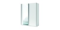 Armoire GOZU 2 portes coulissantes avec miroir - Coloris Blanc - 150 x 198 x 62 cm