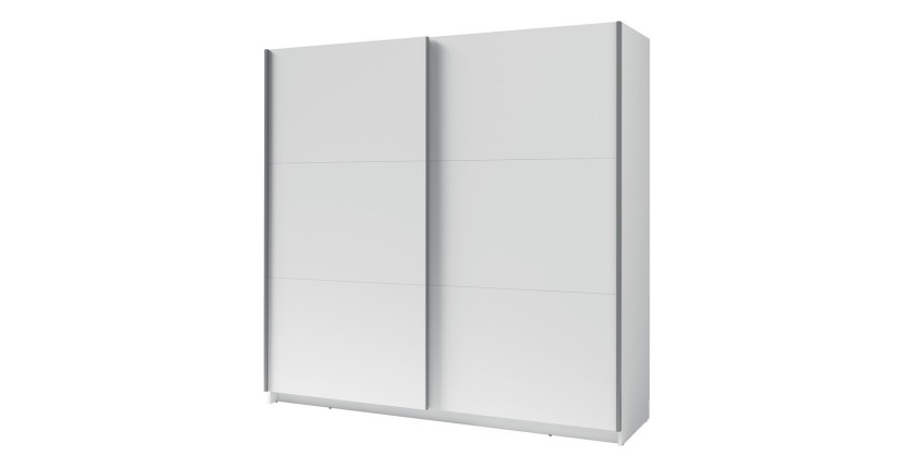 Armoire, garde robe 200 cm 2 portes coulissantes - blanc - Collection ARSALA