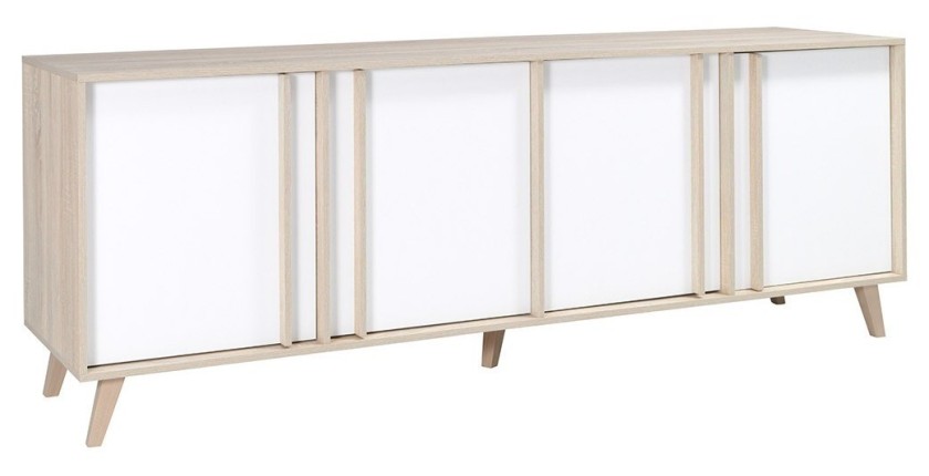 Buffet, enfilade, bahut grand modèle MALMO. Meuble design type SCANDINAVE. Effet ultra tendance pour votre salon.