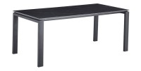 Table à manger ATHENA longueur 180cm avec plateau de 12mm en pierre effet marbre noir