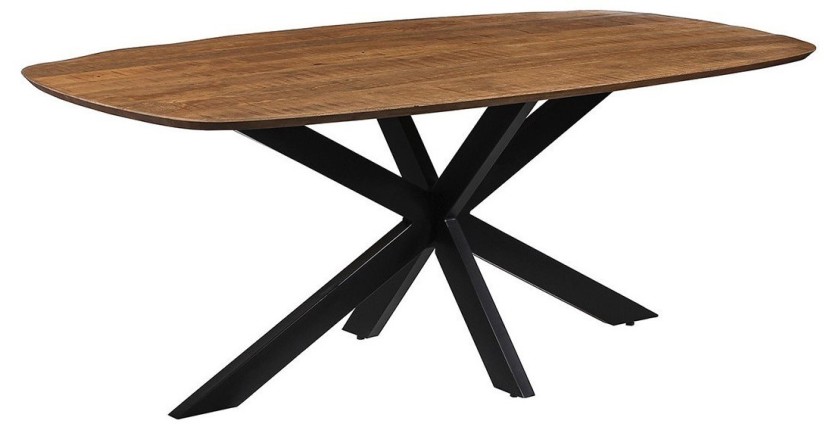 Table à manger BELLA longueur 200cm en bois brut exotique mangolia