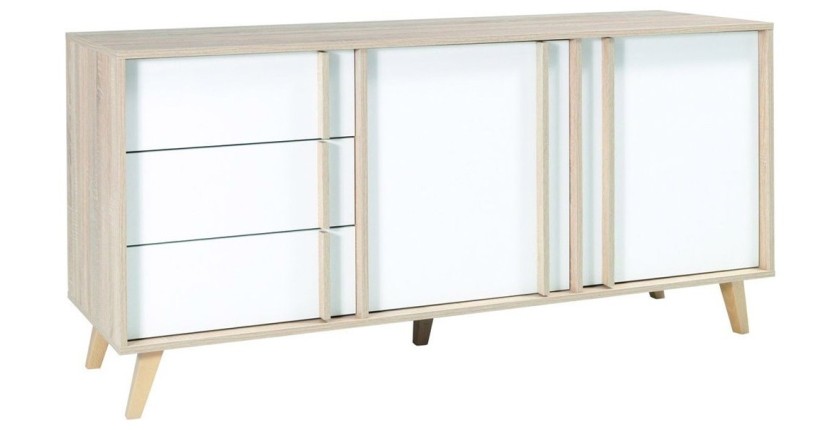 Buffet moyen modèle MALMO Blanc – Design scandinave