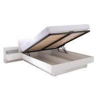 Lit coffre 160x200 RENATO avec sommier coloris blanc