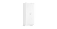 Armoire 2 portes coloris blanc collection REY. Garde Robe idéal pour votre entrée ou votre buanderie