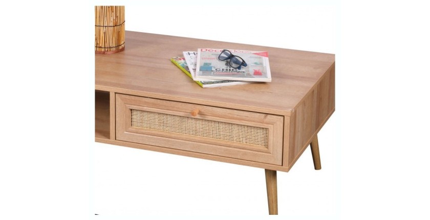 Table basse ALTA chêne clair – Design scandinave et rangement pratique