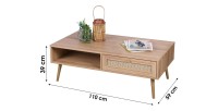 Table basse ALTA chêne clair – Design scandinave et rangement pratique