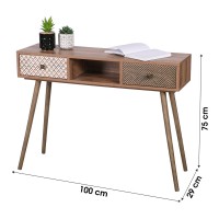 Console ALTA coloris chêne clair avec 2 tiroirs – Design scandinave et rangement pratique