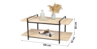 Table basse collection DARYL – Style industriel, coloris chêne et noir