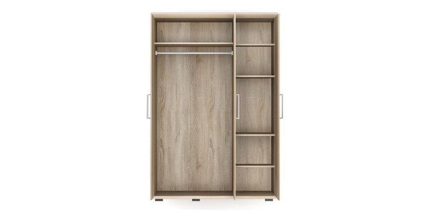 Armoire DUNDEE - 3 Portes - Coloris Chêne Clair - 150 x 63 x 210 cm