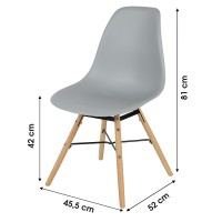 Lot de 4 chaises coloris gris style scandinave. Collection JENKINS.